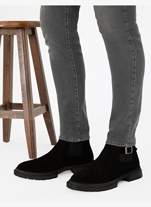 Siyah %100 Süet Deri Bot - Görsel 2
