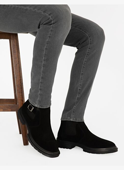 Siyah %100 Süet Deri Bot - Görsel 3