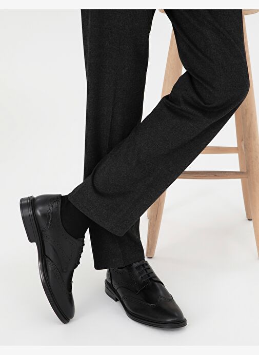 Siyah %100 Deri Klasik Ayakkabı - Görsel 8