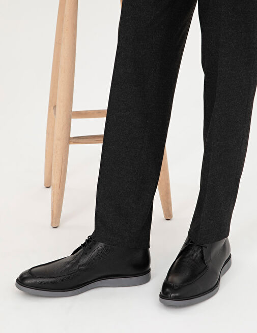 Siyah %100 Deri Casual Ayakkabı - Görsel 2