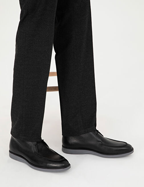 Siyah %100 Deri Casual Ayakkabı - Görsel 3