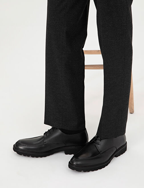 Siyah %100 Deri Casual Ayakkabı - Görsel 2