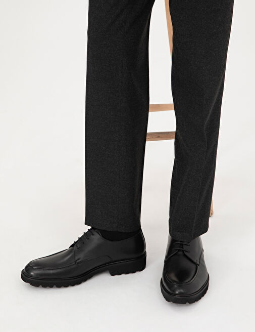 Siyah %100 Deri Casual Ayakkabı - Görsel 3