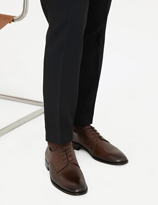 Kahverengi %100 Deri Klasik Ayakkabı - Görsel 2