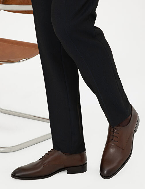 Kahverengi %100 Deri Klasik Ayakkabı - Görsel 3