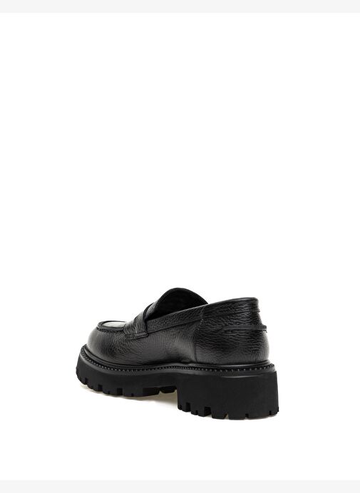 Siyah Deri Casual Ayakkabı - Görsel 7