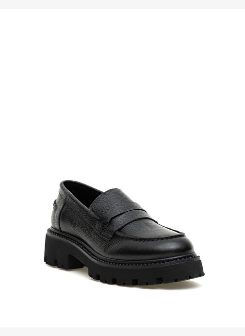 Siyah Deri Casual Ayakkabı - Görsel 6