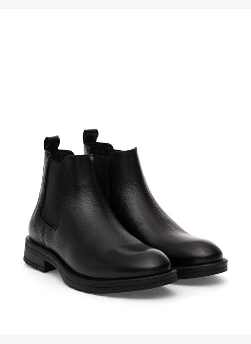 Siyah %100 Deri Kauçuk Taban Chelsea Bot - Görsel 2