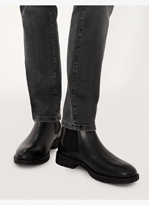 Siyah %100 Deri Kauçuk Taban Chelsea Bot - Görsel 8