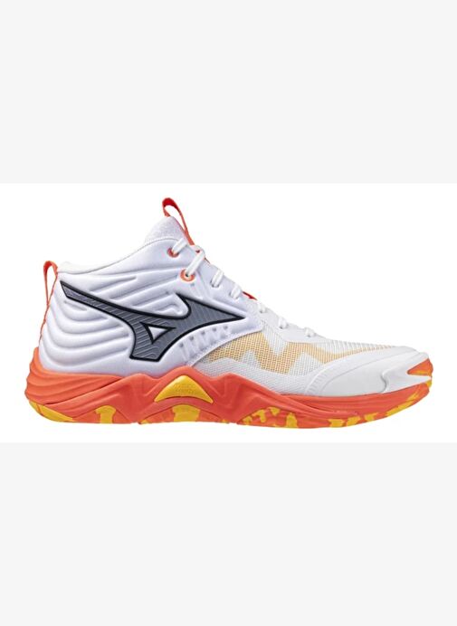 Wave Momentum Elite MID Erkek Voleybol Ayakkabısı Beyaz / Turuncu - Görsel 7