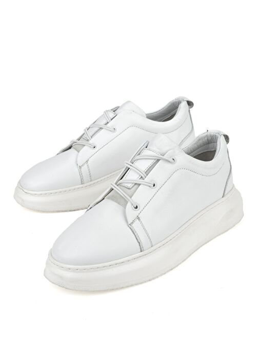 Ziya, Erkek Hakiki Deri Sneaker 151987Z133 Beyaz - Görsel 5