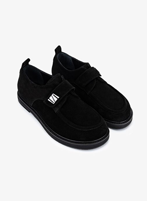 Valmenti Kadın Hakiki Deri Siyah Süet Casual Ayakkabı - Görsel 3