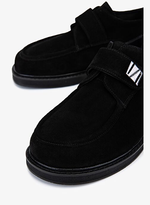 Valmenti Kadın Hakiki Deri Siyah Süet Casual Ayakkabı - Görsel 4