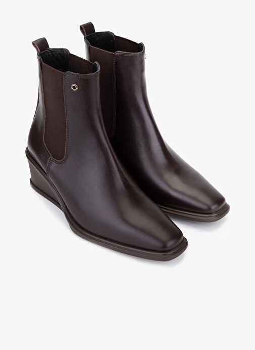 Valmenti Kadın Hakiki Deri Kahverengi Topuklu Bot - Görsel 3