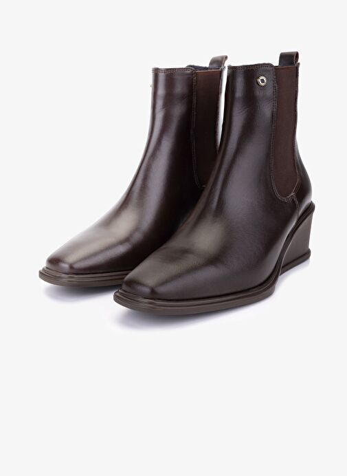 Valmenti Kadın Hakiki Deri Kahverengi Topuklu Bot - Görsel 5