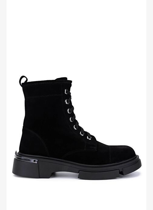 Tamer Tanca Kadın Siyah Süet Casual Bot - Görsel 2
