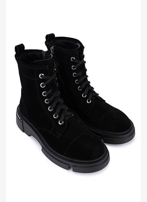 Tamer Tanca Kadın Siyah Süet Casual Bot - Görsel 3