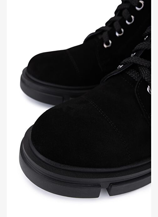 Tamer Tanca Kadın Siyah Süet Casual Bot - Görsel 4