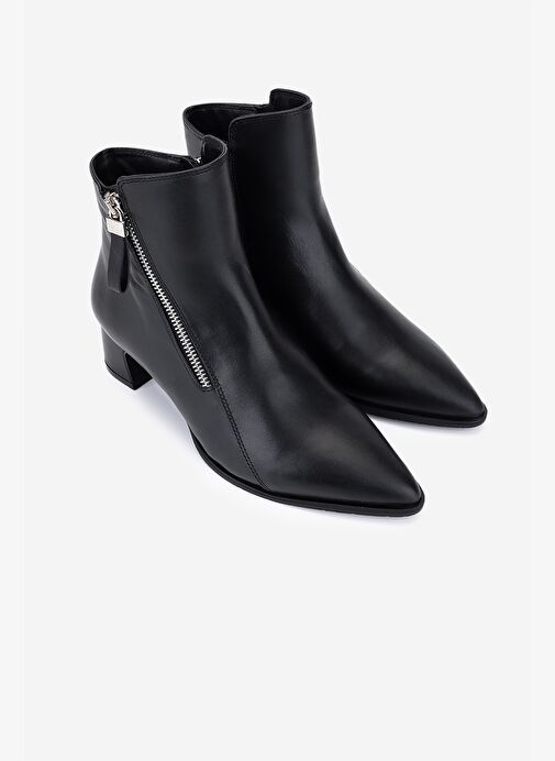 Valmenti Kadın Hakiki Deri Siyah Topuklu Bot - Görsel 3