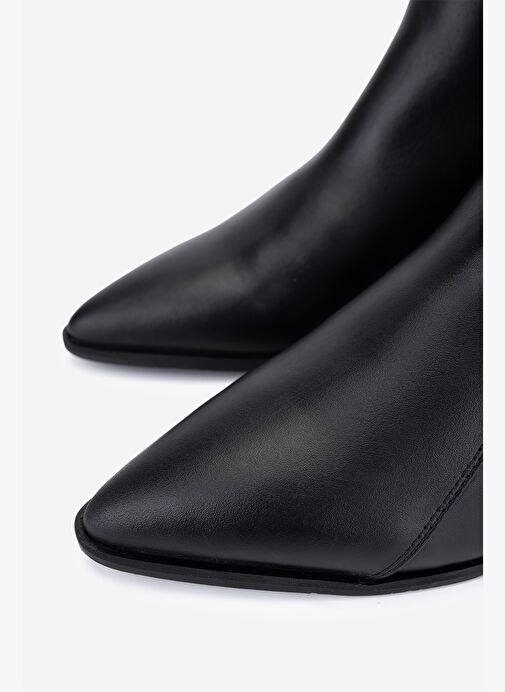 Valmenti Kadın Hakiki Deri Siyah Topuklu Bot - Görsel 4