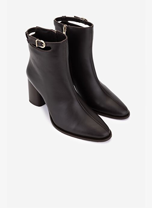 Valmenti Kadın Hakiki Deri Kahverengi Topuklu Bot - Görsel 3