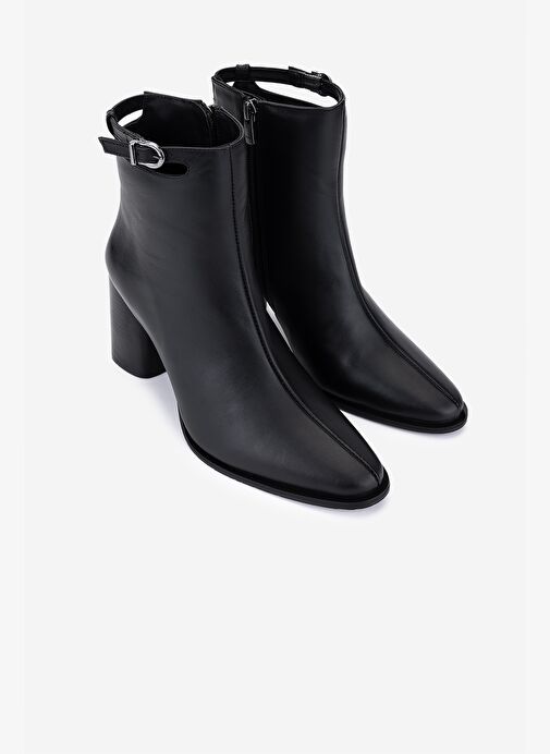 Valmenti Kadın Hakiki Deri Siyah Topuklu Bot - Görsel 3