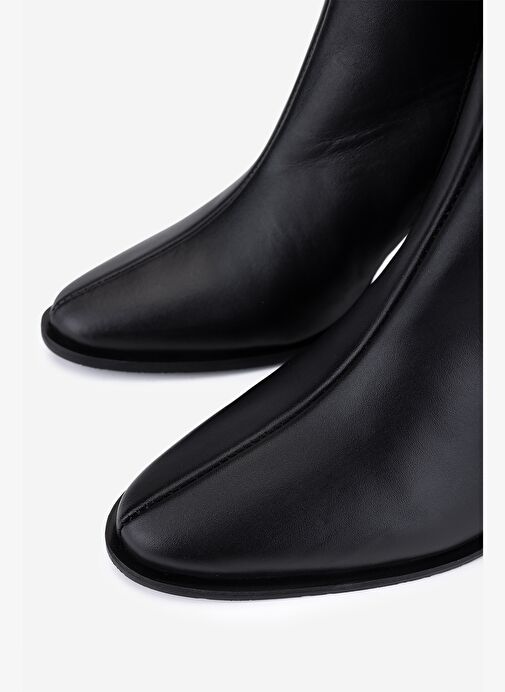 Valmenti Kadın Hakiki Deri Siyah Topuklu Bot - Görsel 4