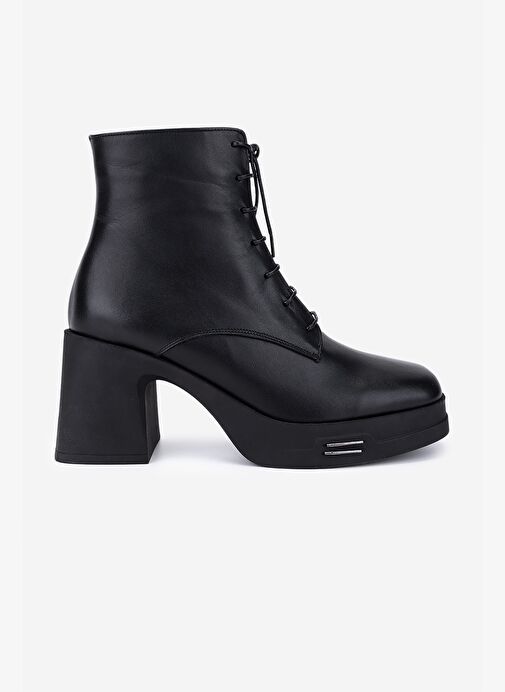 Valmenti Kadın Hakiki Deri Siyah Topuklu Bot - Görsel 2