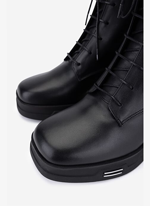 Valmenti Kadın Hakiki Deri Siyah Topuklu Bot - Görsel 4