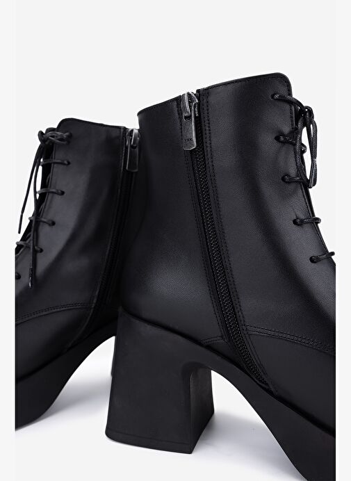 Valmenti Kadın Hakiki Deri Siyah Topuklu Bot - Görsel 6