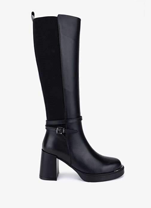 Valmenti Kadın Hakiki Deri Siyah Topuklu Çizme - Görsel 2