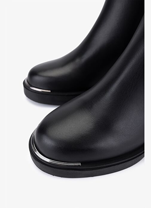 Valmenti Kadın Hakiki Deri Siyah Topuklu Çizme - Görsel 4