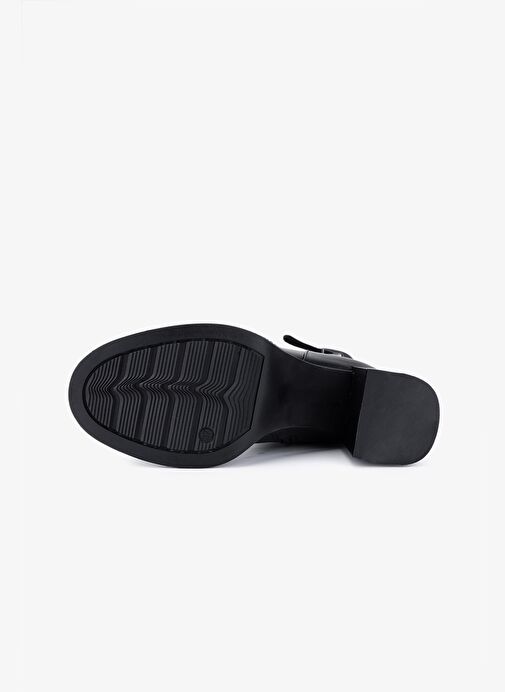 Valmenti Kadın Hakiki Deri Siyah Topuklu Çizme - Görsel 5