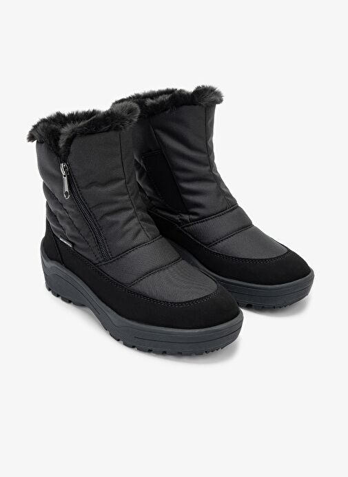 Effetre Kadın Deri & Tekstil Siyah Kar Botu - Görsel 3