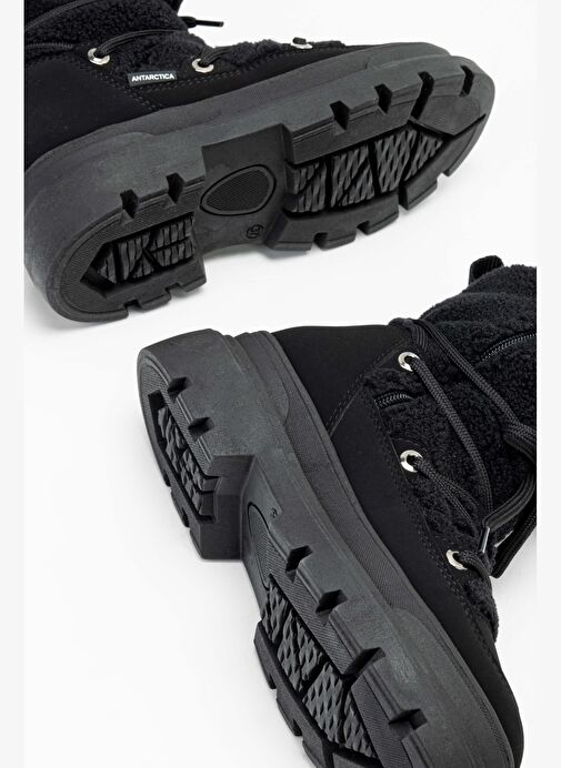 Effetre Kadın DERI/KURK Siyah Kar Botu - Görsel 6