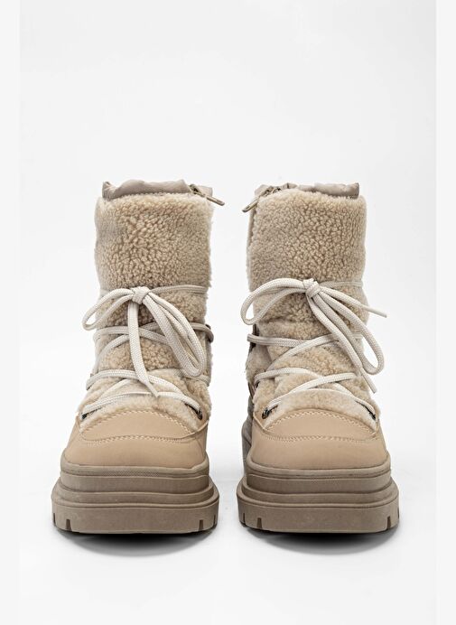 Effetre Kadın DERI/KURK Bej Kar Botu - Görsel 6