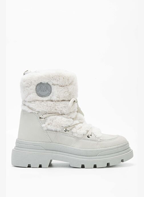 Effetre Kadın DERI/KURK Buz Beyazı Kar Botu - Görsel 2