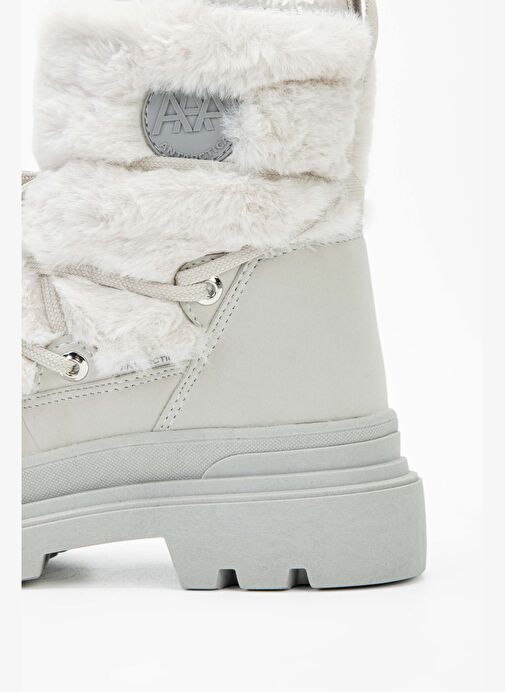 Effetre Kadın DERI/KURK Buz Beyazı Kar Botu - Görsel 6