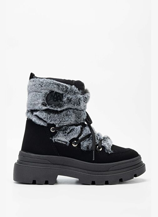 Effetre Kadın DERI/KURK Gri Melanj Kar Botu - Görsel 2