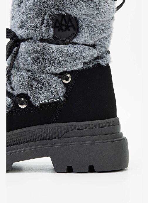 Effetre Kadın DERI/KURK Gri Melanj Kar Botu - Görsel 5