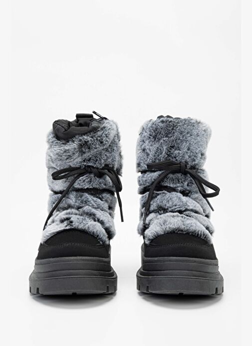 Effetre Kadın DERI/KURK Gri Melanj Kar Botu - Görsel 6