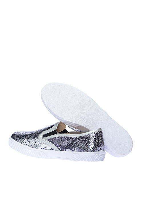 Limon Gümüş Kadın Düz Ayakkabı 71SAT KARELI AYAKK - Görsel 6