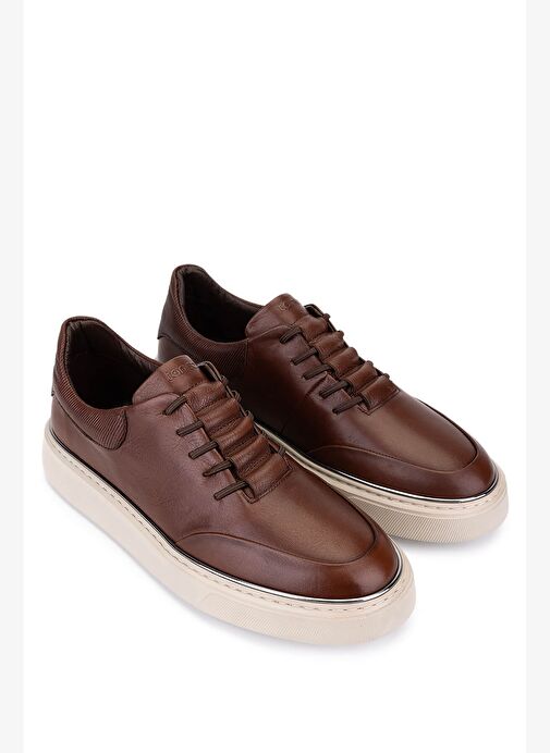 Tamer Tanca Erkek Hakiki Deri Kahverengi Sneakers & Spor Ayakkabı - Görsel 3