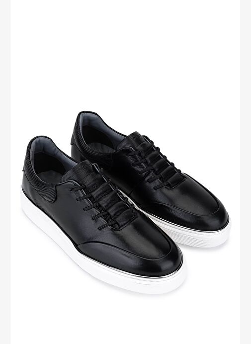 Tamer Tanca Erkek Hakiki Deri Siyah Sneakers & Spor Ayakkabı - Görsel 3