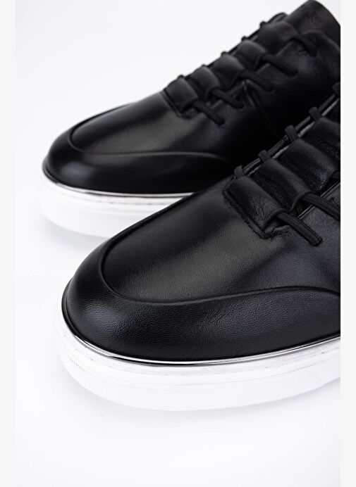 Tamer Tanca Erkek Hakiki Deri Siyah Sneakers & Spor Ayakkabı - Görsel 4
