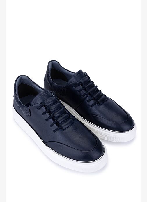 Tamer Tanca Erkek Hakiki Deri Lacivert Sneakers & Spor Ayakkabı - Görsel 3