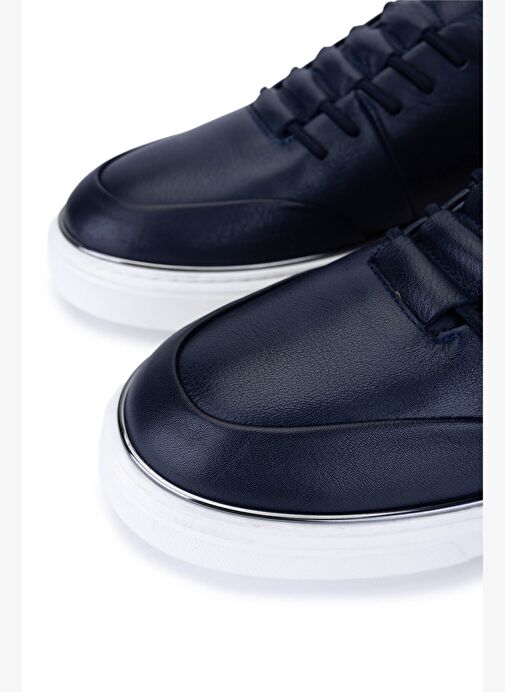 Tamer Tanca Erkek Hakiki Deri Lacivert Sneakers & Spor Ayakkabı - Görsel 4