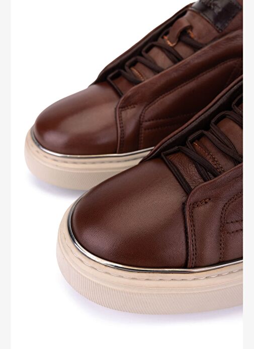 Tamer Tanca Erkek Hakiki Deri Kahverengi Sneakers & Spor Ayakkabı - Görsel 5