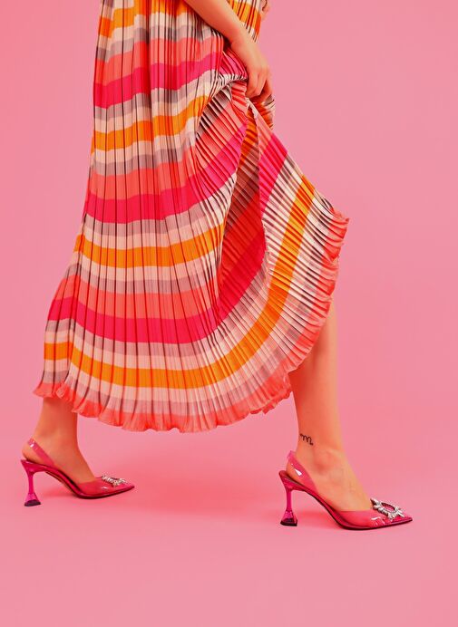 Madelina Kadın Topuklu Ayakkabı Şeffaf Pembe - Görsel 2