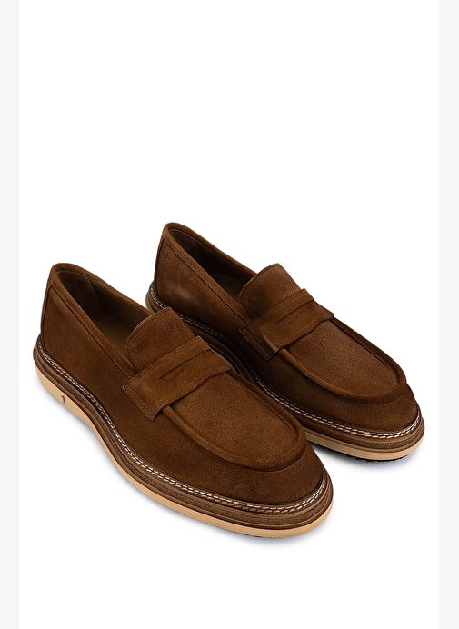 Tamer Tanca Erkek Hakiki Deri Bej Loafer Ayakkabı - Görsel 3